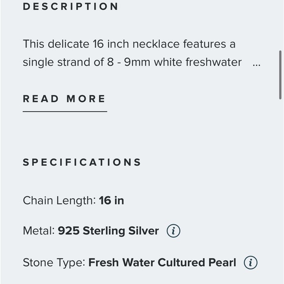 Beautiful 16in 8mm pearl necklace with sterling clasp. - Picture 4 of 5